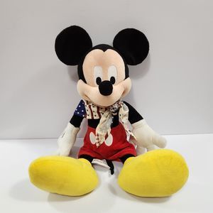 Disney Mickey Mouse Plush Fourth of July 16 inch Red White And Blue Stars